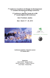 7e Conférence Canadienne de Biologie du Développement