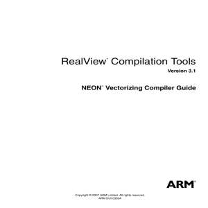 RealView Compilation Tools NEON Vectorizing Compiler Guide