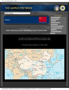 CIA - The World Factbook -- China