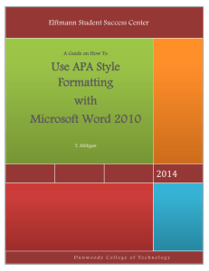 Use APA Style Formatting with Microsoft Word 2010