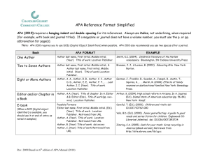 APA Reference Format Simplified