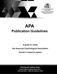 APA Publication Guidelines - Nova Southeastern University