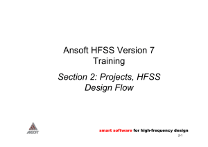 Ansoft HFSS Version 7 Training Section 2: Projects