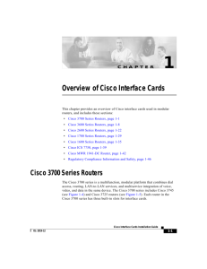 1 Overview of Cisco Interface Cards