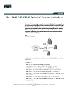 Cisco 2600/3600/3700 Series LAN Connectivity Modules