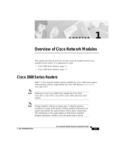 Overview of Cisco Network Modules