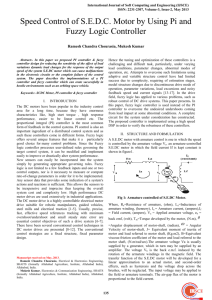 Speed Control of SEDC Motor by Using Pi and Fuzzy