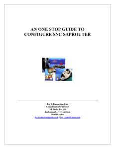 AN ONE STOP GUIDE TO CONFIGURE SNC SAPROUTER