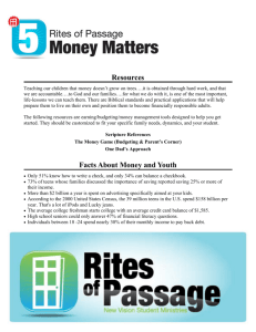 Resources Facts About Money and Youth