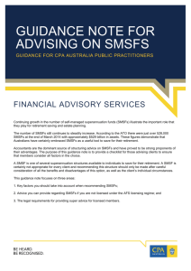 Guidance note for advising on SMSFs