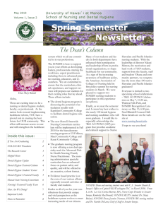 Spring Semester Newsletter - ScholarSpace at University of Hawaii