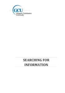 SEARCHING FOR INFORMATION