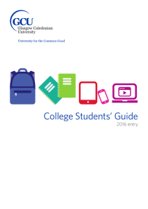 College Students' Guide - Glasgow Caledonian University