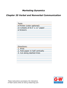 Marketing Dynamics Chapter 35 Verbal and Nonverbal