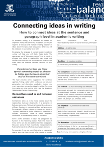 Connecting ideas in writing