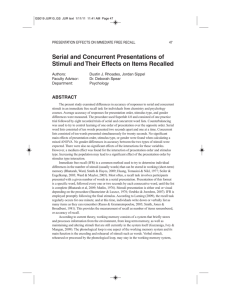 Serial and Concurrent Presentations of Stimuli and Their Effects on