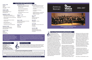 2006-2007 Annual Report - One Voice Mixed Chorus