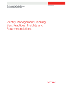 Identity Management Planning: Best Practices, Insights and
