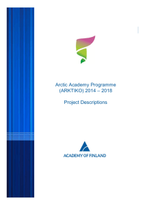 Arctic Academy Programme (ARKTIKO) 2014 – 2018 Project