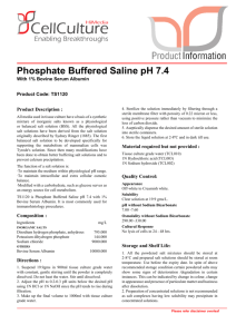 Phosphate Buffered Saline pH 7.4