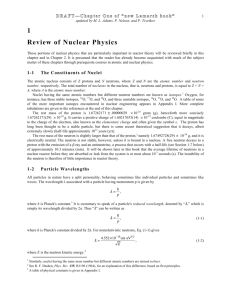 1 Review of Nuclear Physics