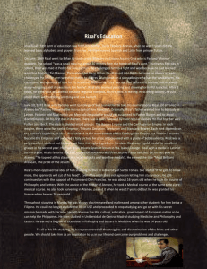 Rizal's Education - JOSE PROTACIO MERCADO RIZAL ALONZO Y
