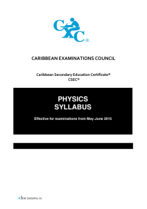 CSEC Physics Syllabus effective