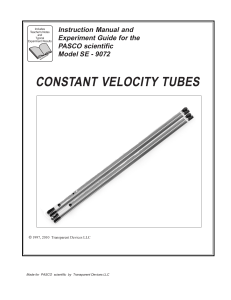 Constant Velocity Tubes Manual