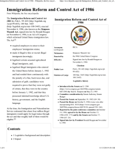 Immigration Reform and Control Act of 1986