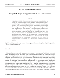 Bangladesh Illegal Immigration: Effects and Consequences