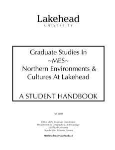 Graduate Studies In ~MES~ Northern Environments