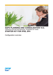 SAP® PLANNING AND CONSOLIDATION 10.0, STARTER KIT FOR