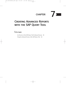 Chapter 7 Creating Advanced Reports with the SAP Query Tool