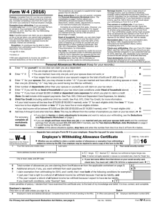 Federal W-4 Tax Form