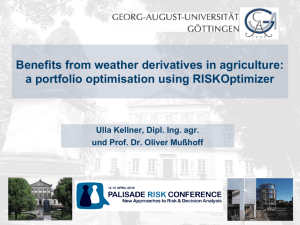 Benefits from weather derivatives in agriculture: a portfolio