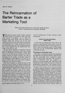 The Reincarnation of Barter Trade as a Marketing Tool