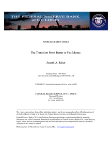The Transition From Barter to Fiat Money - St. Louis Fed