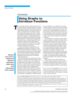 Using Graphs to Introduce Functions