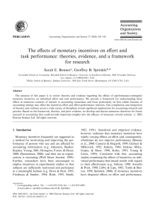 The effects of monetary incentives on effort and task performance