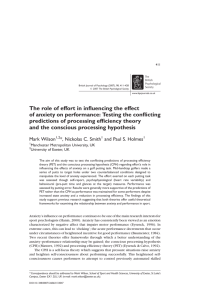 The role of effort in influencing the effect of anxiety on performance