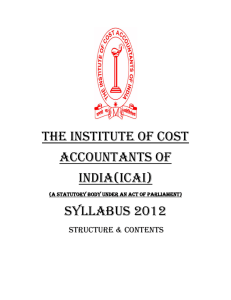 the institute of cost accountants of india(ICAI) SYLLABUS 2012