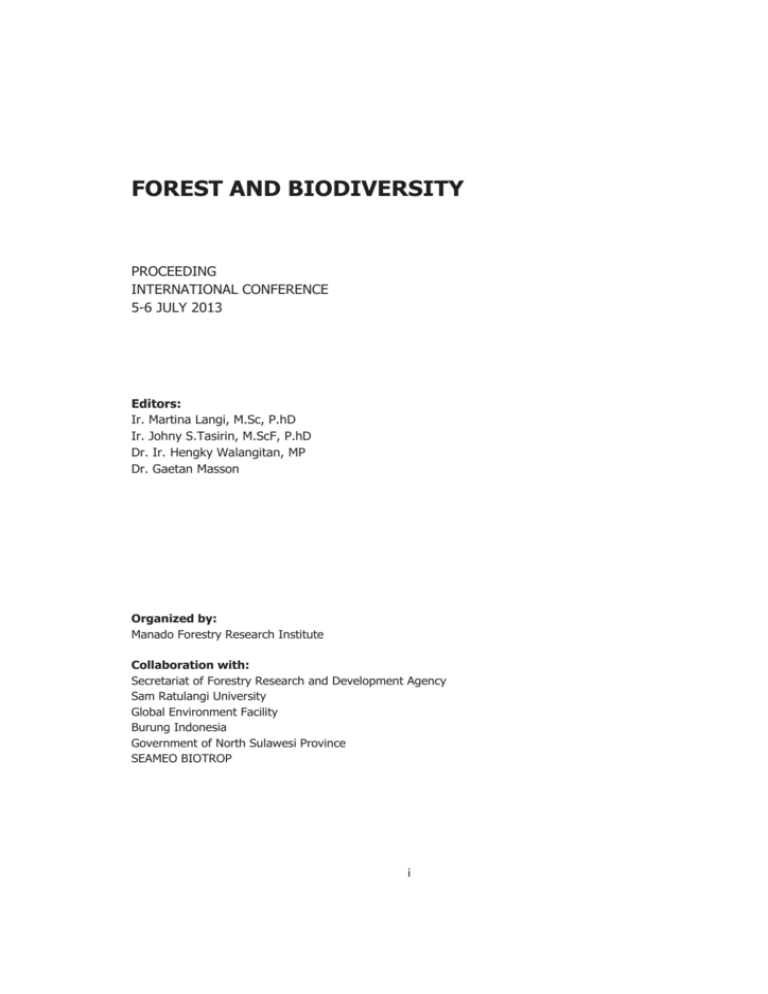 Forest And Biodiversity Badan Litbang Kehutanan