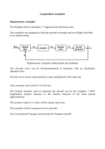 Longitudinal Autopilots Displacement Autopilot: The Simplest form of