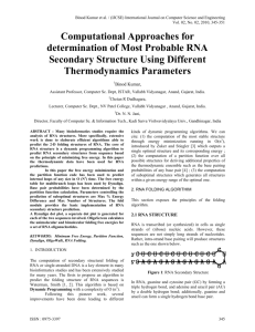 Computational Approaches for determination of Most Probable RNA