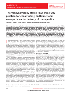 Thermodynamically stable RNA three-way junction for constructing