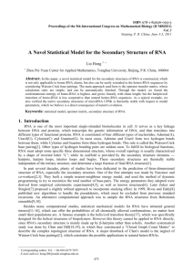 A Novel Statistical Model for the Secondary Structure of RNA