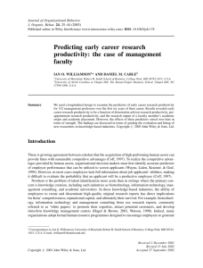 Predicting early career research productivity: the case of