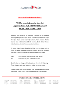 Important Customer Advisory: THC for exports (imports) from (to