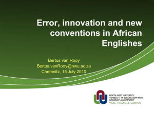 Error, Innovation and New Conventions in African Englishes