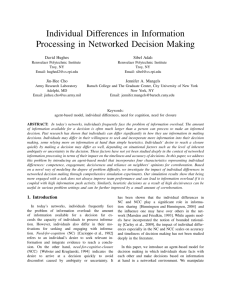 Individual Differences in Information Processing in Networked